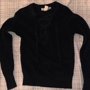 Lace up sweater